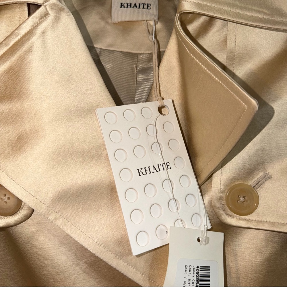 Khaite Jaden Trench Coat Cotton Blend Satin Belted Size 2 NWT $3570 - Picture 10 of 10